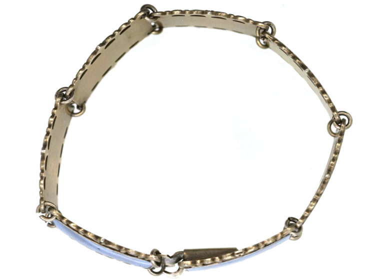 Art Deco Silver Gilt & Blue Enamel Bracelet by Kristian Hestenes