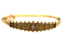 Edwardian 9ct Bangle set with a Diamond