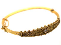 Edwardian 9ct Bangle set with a Diamond