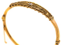 Edwardian 9ct Bangle set with a Diamond