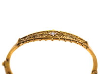 Edwardian 9ct Bangle set with a Diamond