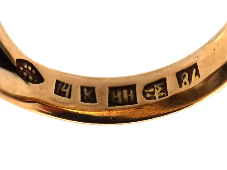 14ct Gold Ring With Leaves & Flower Motif