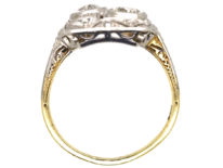 Art Deco 14ct White Gold & Diamond Plaque Ring