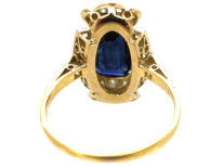 Art Deco Sapphire & Diamond Rectangular Ring