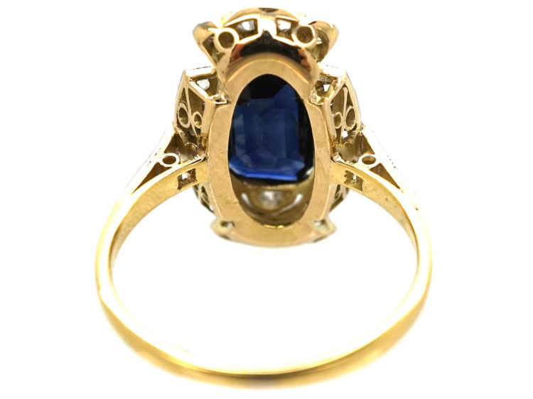 Art Deco Sapphire & Diamond Rectangular Ring