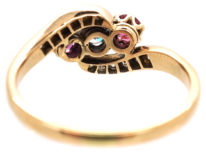 Edwardian Ruby & Diamond Crossover Ring