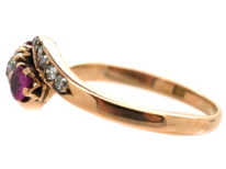Edwardian Ruby & Diamond Crossover Ring