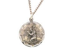 Silver St Christopher Pendant on Silver Chain