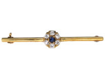 Edwardian Sapphire & Diamond Cluster Brooch