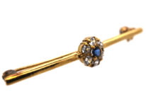 Edwardian Sapphire & Diamond Cluster Brooch