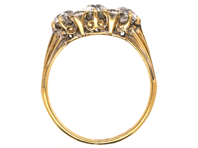 Victorian 18ct Gold & Diamond Three Stone Ring