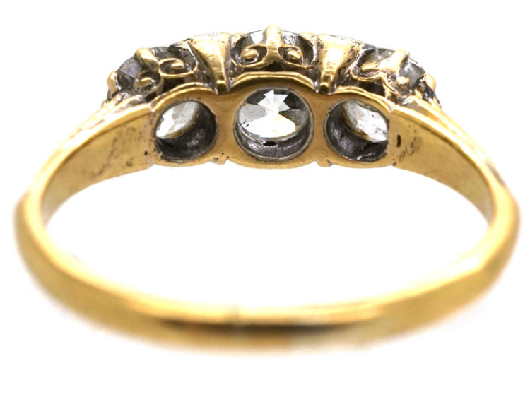 Victorian 18ct Gold & Diamond Three Stone Ring