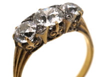 Victorian 18ct Gold & Diamond Three Stone Ring