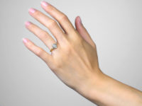 Art Deco 18ct Gold & Platinum, Diamond Cluster Ring With Diamond Set Shoulders