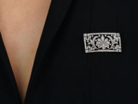 Edwardian Platinum & Diamond Rectangular Brooch