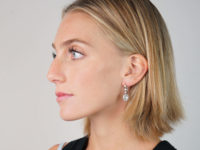 Edwardian 18ct White Gold & Diamond Cluster Drop Earrings