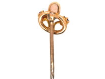 Edwardian 15ct Gold Tie Pin set with an Opal, Sapphire & Ruby