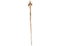 Edwardian Baroque Pearl set with a Rose Diamond Tie Pin