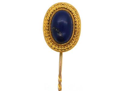 Victorian 18ct Gold & Lapis Lazuli Tie Pin
