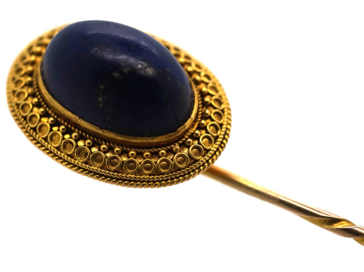 Victorian 18ct Gold & Lapis Lazuli Tie Pin