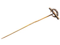 Edwardian 18ct Gold, Rose Diamond Crescent Moon & Bar Tie Pin