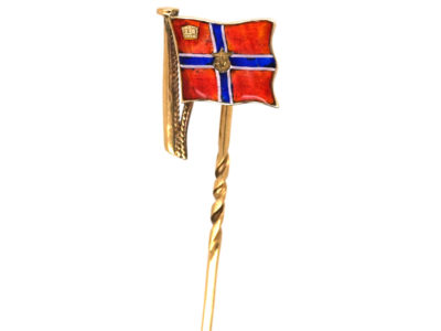 9ct Gold & Enamel Flag Tie Pin by Benzie for the Royal Lymington Yacht Club