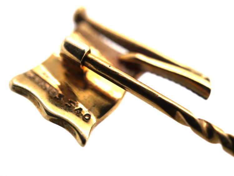 9ct Gold & Enamel Flag Tie Pin by Benzie for the Royal Lymington Yacht Club