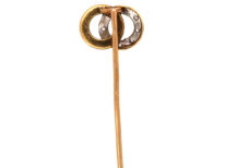 Art Deco Sapphire & Diamond Double Circle Tie Pin