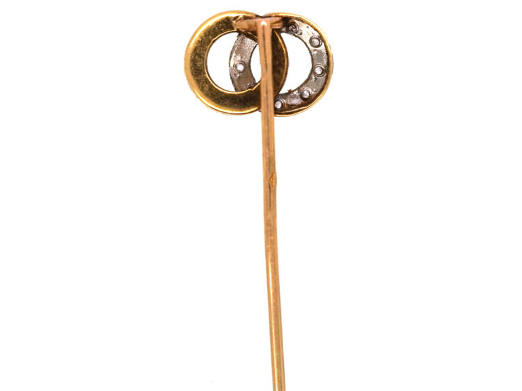 Art Deco Sapphire & Diamond Double Circle Tie Pin