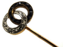 Art Deco Sapphire & Diamond Double Circle Tie Pin