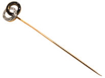 Art Deco Sapphire & Diamond Double Circle Tie Pin