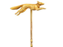 Edwardian 15ct Gold Tie Pin of a Running Fox