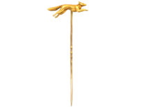 Edwardian 15ct Gold Tie Pin of a Running Fox