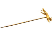 Edwardian 15ct Gold Tie Pin of a Running Fox