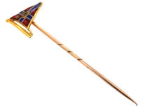 18ct Gold & Enamel Burgee Tie Pin for the Royal Lymington Yacht Club