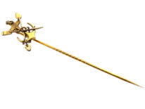 Edwardian 15ct Gold Anchor, Oar & Paddle Rowing Tie Pin