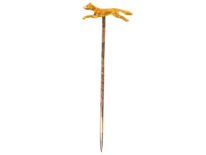 Edwardian 15ct Gold Running Fox Tie Pin