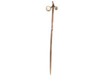 Edwardian Diamond & Natural Pearl Sprig Tie Pin