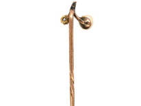Edwardian Diamond & Natural Pearl Sprig Tie Pin