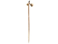 Edwardian Diamond & Natural Pearl Sprig Tie Pin