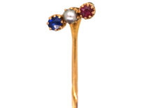 Edwardian Sapphire, Natural Pearl & Ruby Tie Pin