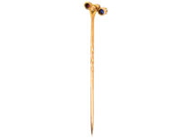 Edwardian Sapphire, Natural Pearl & Ruby Tie Pin