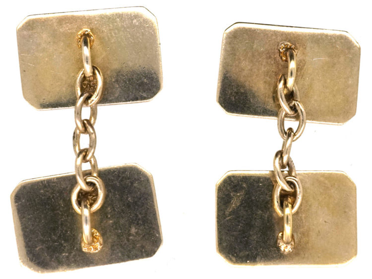 Silver & Black & White Rectangular Cufflinks