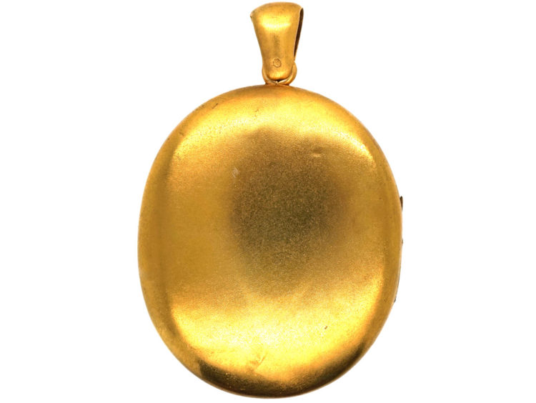 Victorian Large Silver Gilt Oval Locket