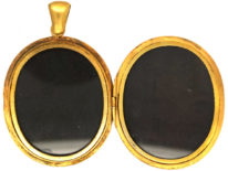 Victorian Large Silver Gilt Oval Locket
