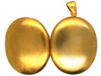Victorian Large Silver Gilt Oval Locket