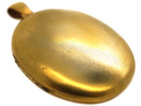 Victorian Large Silver Gilt Oval Locket