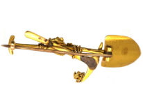 Edwardian 18ct Gold Digger Brooch set with a Rough Diamond
