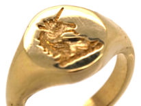 9ct Gold Signet Ring with Unicorn Intaglio