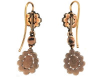 Georgian Gold & Silver, Amethyst & Paste Drop Earrings